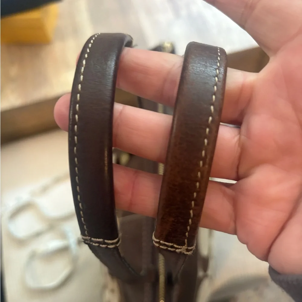 Coach Signature Stripe Tote with Coach Mink Bear Fob, Medallion and Hangtag. - Picture 7 of 17